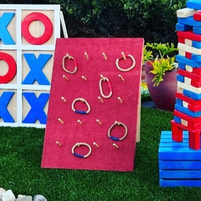 Giant Wood Rope Ring Toss 3ft Stand Up Board Game