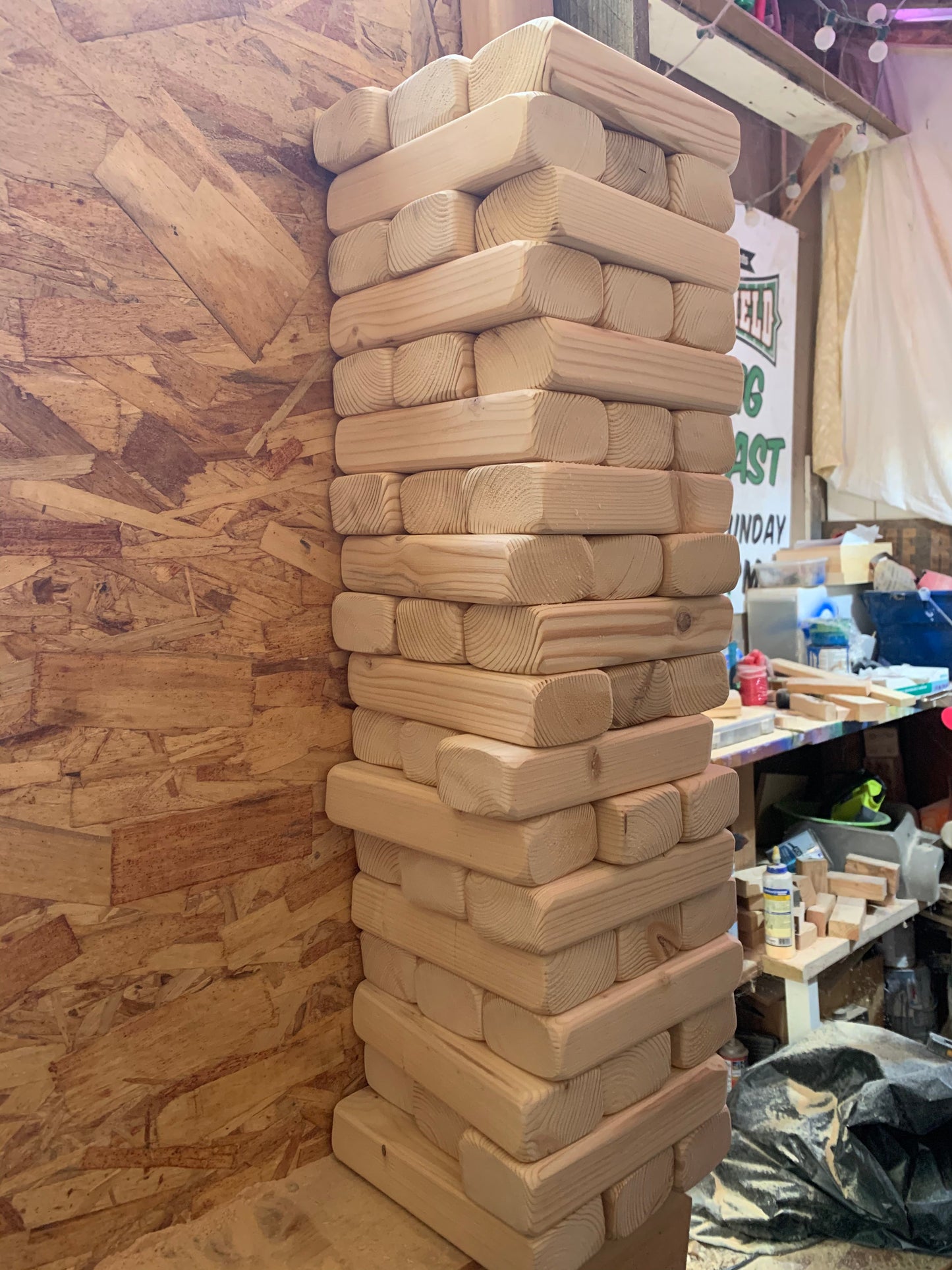 GIANT TUMBLE TOWER GAME 60 NATURAL WOOD + STORAGE CASE