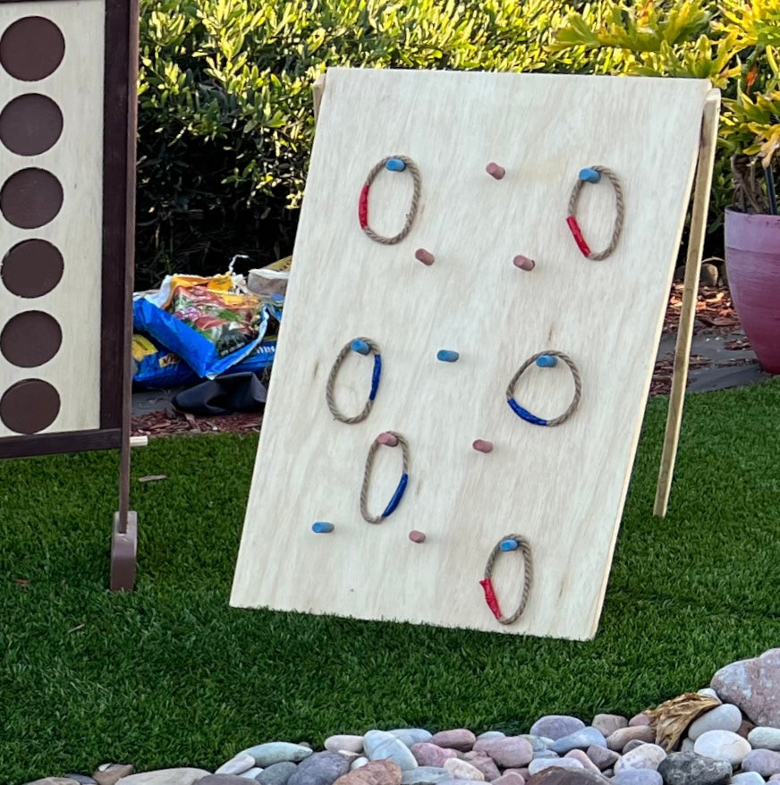 Giant Wood Rope Ring Toss 3ft Stand Up Board Game
