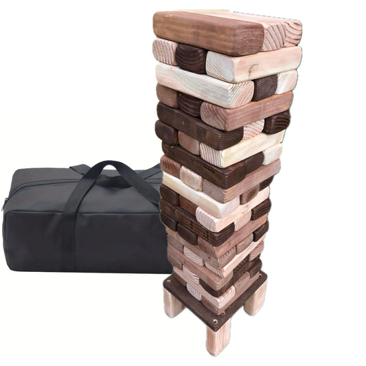 GIANT Tumble Tower GAME STAINED + Carrying CASE & STAND