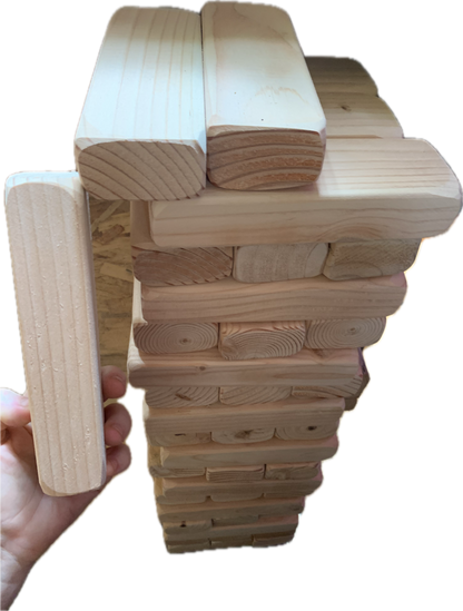 GIANT TUMBLE TOWER GAME 60 NATURAL WOOD + STORAGE CASE