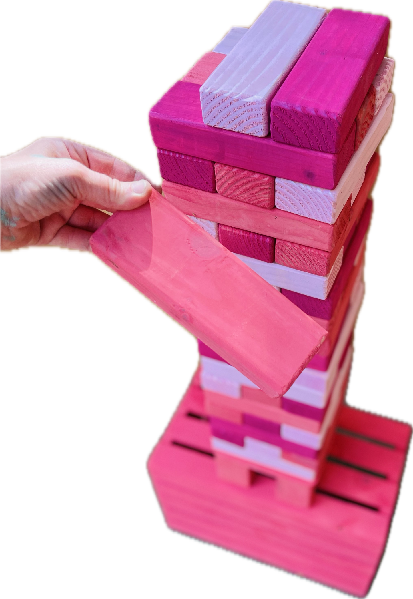 GIANT Tumble Tower GAME Pink, Pink, Pink + CRATE & STAND