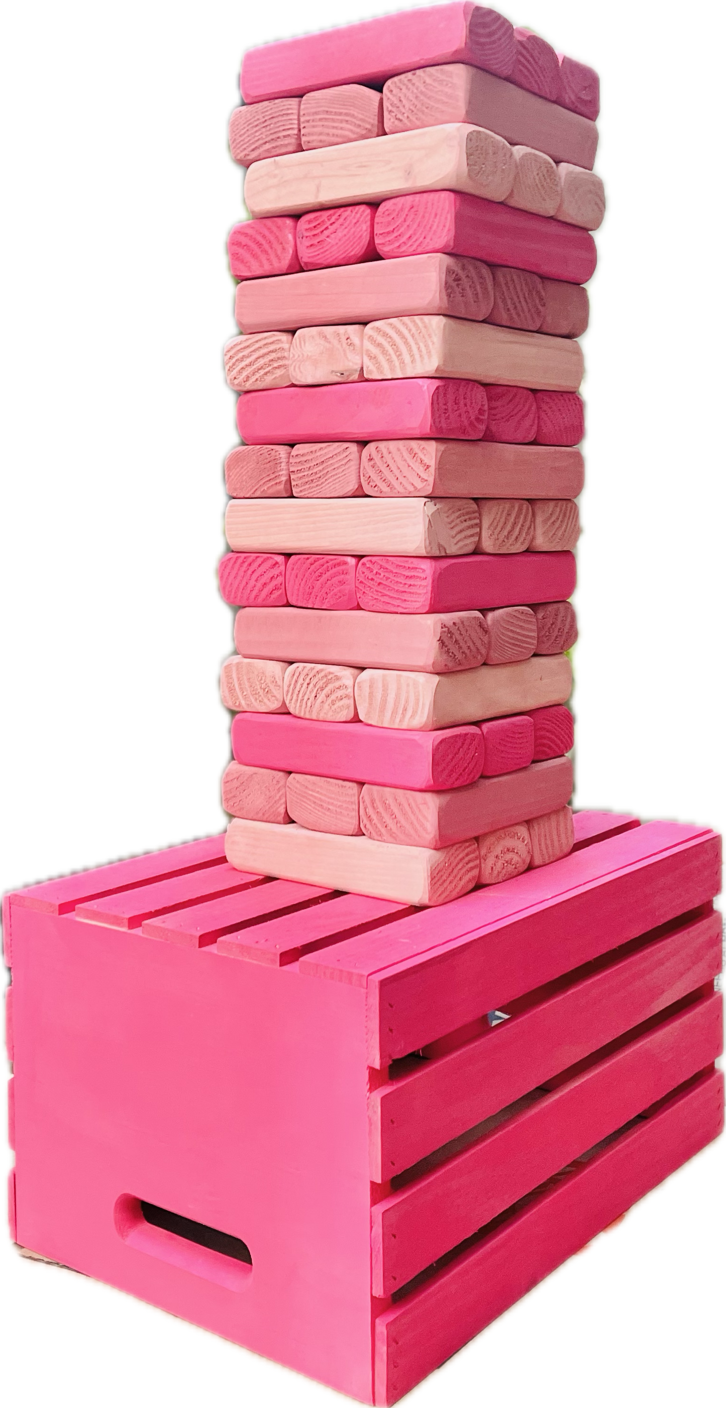 GIANT Tumble Tower GAME Pink, Pink, Pink + CRATE & STAND