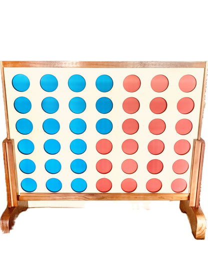 JUMBO GIANT CONNECT FOUR IN A ROW LAWN GAME WOOD 4FT X 4FT