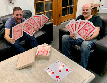 Giant Deck of PLAYING Cards with Jokers and Wood Storage box