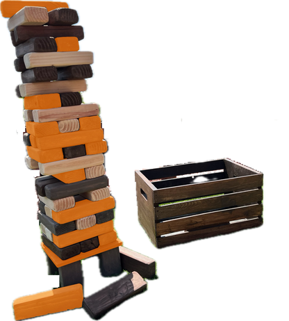 GIANT TOWER GAME, STAINED + CRATE & STAND